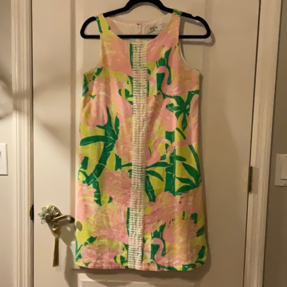 Lilly Pulitzer X Target Fan Dance Shift Dress Flamingo GIRLS SIZE XL